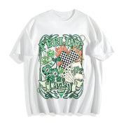 Comffort Colors Feeling Lucky Retro Western Casino Collage Cotton T-Shirt in White