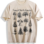 Trees of North America Vintage Washed T-Shirt in Beige