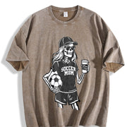 Soccer Mom Skeleton Vintage Washed T-Shirt in Brown