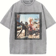 Glam Doll in a Shopping Cart Vintage Washed T-Shirt in Gray