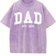 Custom Dad Cute Fathers Day Vintage Washed T-Shirt in Purple