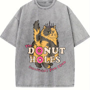 Donut Holes Fan Club Vintage Washed T-Shirt in Gray