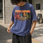 Houses and Humans Dnd Vintage Washed T-Shirt in Blue
