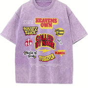 Christian Cross Sleeveless Tank Vintage Washed T-Shirt in Purple