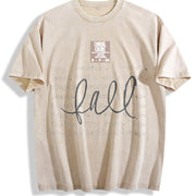 Cozy Fall Autumn Season Favorite Word Vintage Washed T-Shirt in Beige