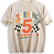 Turning Age Birthday Vintage Washed T-Shirt in Beige