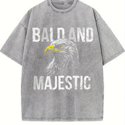 Bald and Majestic Sarcastic Eagle Novelty for Classic Vintage Washed T-Shirt in Gray