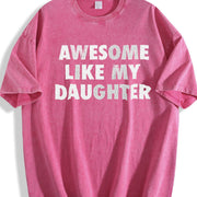 Awesome Like My Daughter Sarcastic Mothers Day for Ladies Vintage Washed T-Shirt in Red
