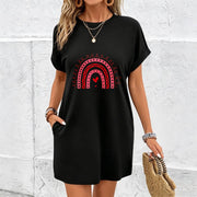 Valentine's Day Dress Cotton T-Shirt in Black