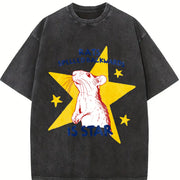 Rat Pun Meme Vintage Washed T-Shirt in Black