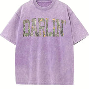 Retro Camo Western Camouflage Western Concert vintage washed oversized T-shirt in Purple