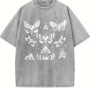 ® Butterfly 90s Retro Y2k Gardening Vintage Washed T-Shirt in Gray