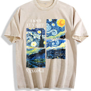 For Formal Urban Distressed Enthusiasts Vintage Washed T-Shirt in Beige