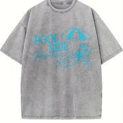 POOL SIDE Princess Vintage Washed T-Shirt in Gray