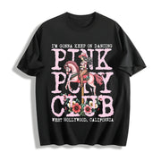 Pink Pony Club I'm Gonna Keep on Dancing Cotton T-Shirt in Black