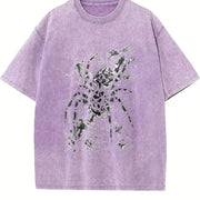 Spider 90s Retro ® Web Gothic Grunge Y2k Vintage Washed T-Shirt in Purple