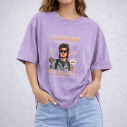 Babysitter Harrington vintage washed oversized T-shirt in Purple