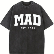 Custom Mom Dad Matching Parents Vintage Washed T-Shirt in Black