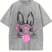 Leisure Y2K Retro and Retro Fashionable Retro Appearance Vintage Washed T-Shirt in Gray