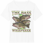 Fish Fisherman Father's Day Silly Fisherman Retro Cotton T-Shirt in White