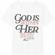 God Is Within Her Psalm 46:5 Cotton T-Shirt in White