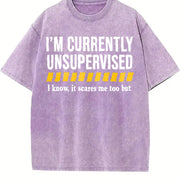 Saying Sarcastic Dad Vintage Washed T-Shirt in Purple