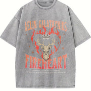 Throne of Glass Fan (2 Sides) Vintage Washed T-Shirt in Gray
