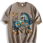 New Year Winter Vintage Washed T-Shirt in Brown