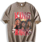 King Kirk Charlie From Oblock Kirkify Character Inspired vintage washed oversized T-shirt in Brown