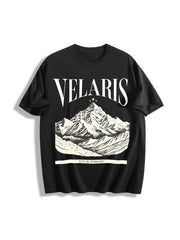 Retro Velaris Bookish Cotton T-Shirt in Black