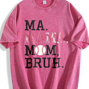 Ma Mama Mom Bruh Baseball Vintage Washed T-Shirt in Red