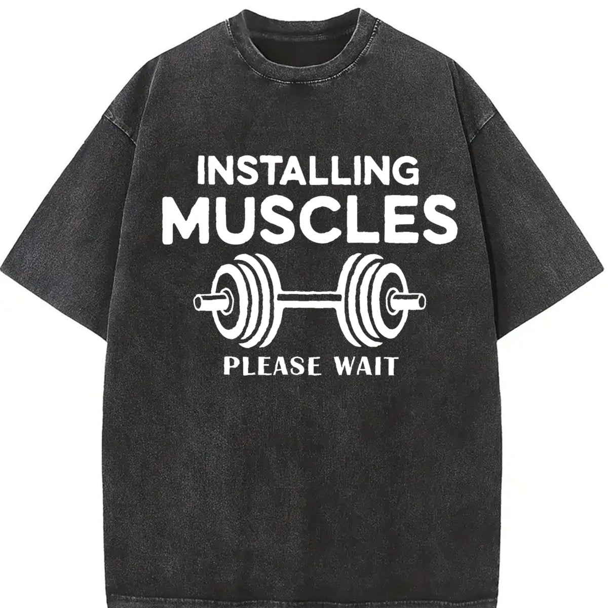 Installing Muscles Vintage Washed T-Shirt in Black