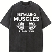 Installing Muscles Vintage Washed T-Shirt in Black