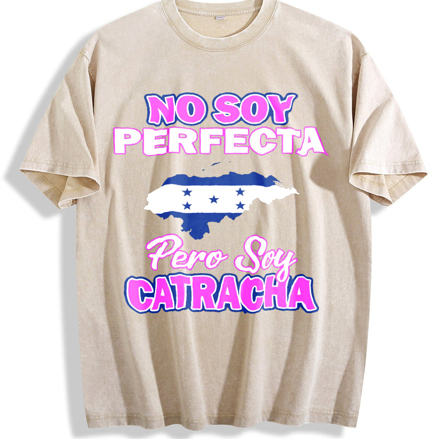 Catrachas Honduras Flag Honduras vintage washed oversized T-shirt in Beige