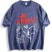 Mf Doom 90s hip hop Rapper Lover vintage washed oversized T-shirt in Blue
