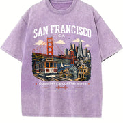 San Francisco Vintage Washed T-Shirt in Purple