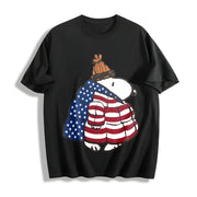 Snoopy America 250th Anniversary Cotton T-Shirt in Black