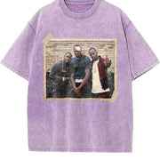 PAID IN FULL Mitch Ace & Rico Photo Classic Hood Hip Hop vintage washed oversized T-shirt in Purple