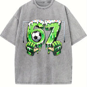 67 Soccer Vintage Washed T-Shirt in Gray