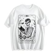 The Reader Tarot Card Cotton T-Shirt in White