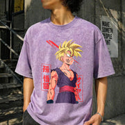 Super Saiyan Warrior Gohan Vintage Washed T-Shirt in Purple