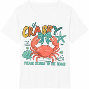 If Crabby Return to Beach Cotton T-Shirt in White