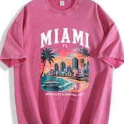 Miami Florida Vintage Washed T-Shirt in Red