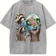 Three Raccoons Mountain Dew vintage washed oversized T-shirt in Gray