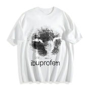 Premium Ibuprofen Cat Meme Cotton T-Shirt in White