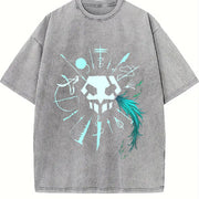 BLEACH Nelliel Tu Odelschwanck Manga Harajuku vintage washed oversized T-shirt in Gray