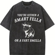 Are You a Smart Fella Vintage Washed T-Shirt in Black