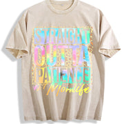 Outta Patience for Curvy Vintage Washed T-Shirt in Beige