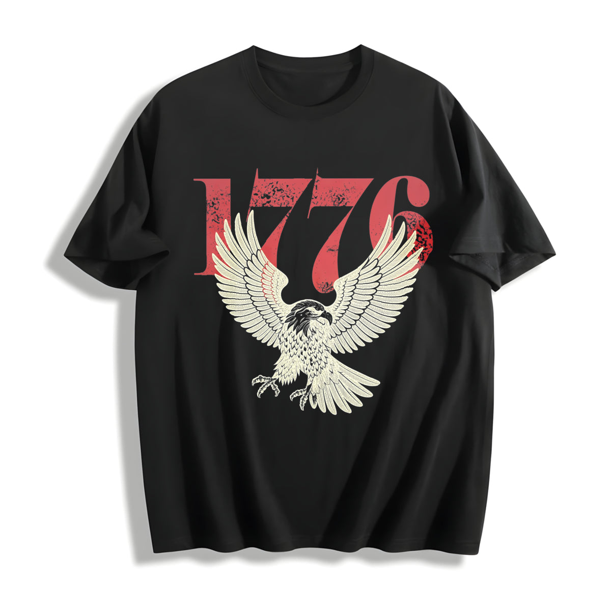 Retro 1776 Bald Eagle 250th Anniversary American 4th Of Cotton T-Shirt in Black