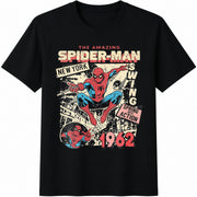 Amazing Spider-Man New York 1962 Cotton T-Shirt in Black